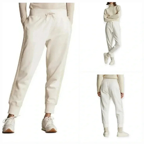 Polo Ralph Lauren Pants - Polo Ralph Lauren White Joggers Preppy Beaded Size L